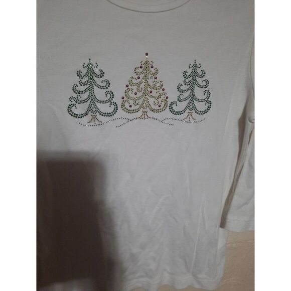 Trilogy by Morning Sun Womens M Christmas Tree Shirt Xmas - Picture 2 of 4